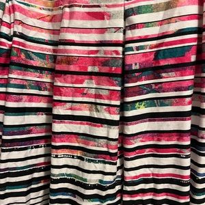 NINE WEST Women's Sleeveless Pleat Neck Fit-and-Flare Dress